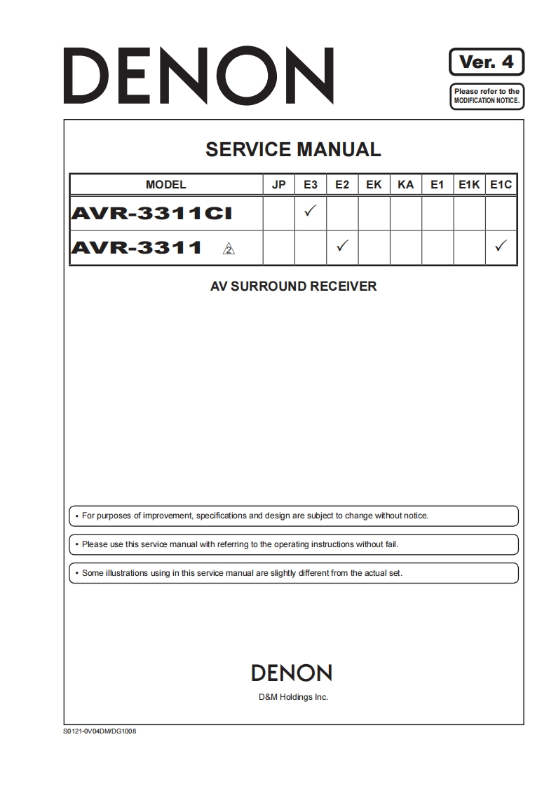 Denon-AVR3311-avr-维修说明书手册含电器原理图