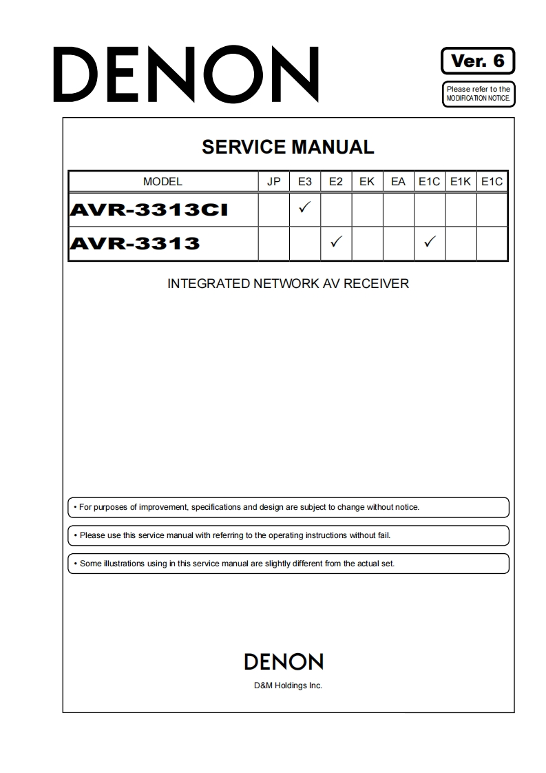Denon-AVR3313-avr-维修说明书手册含电器原理图