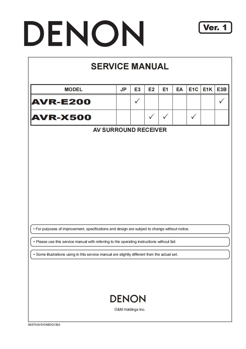 Denon-AVRE200-avr-维修说明书手册含电器原理图