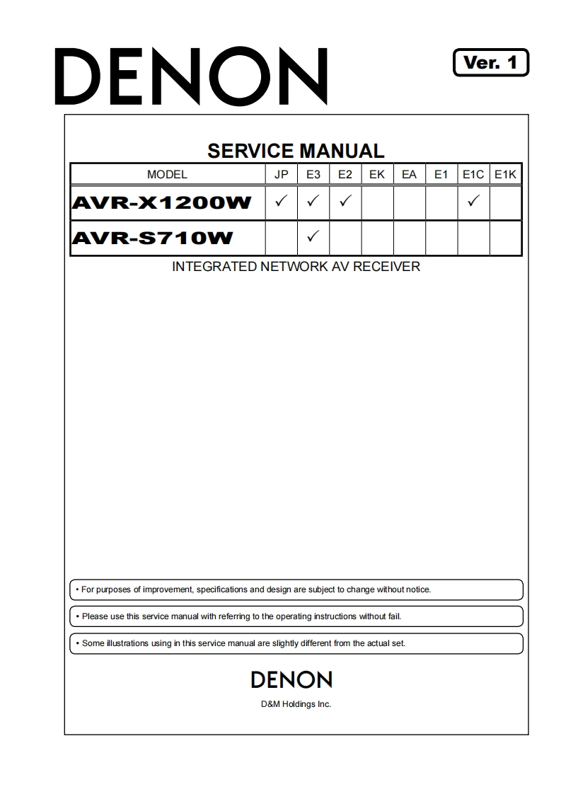 Denon-AVRS710W-avr-维修说明书手册含电器原理图