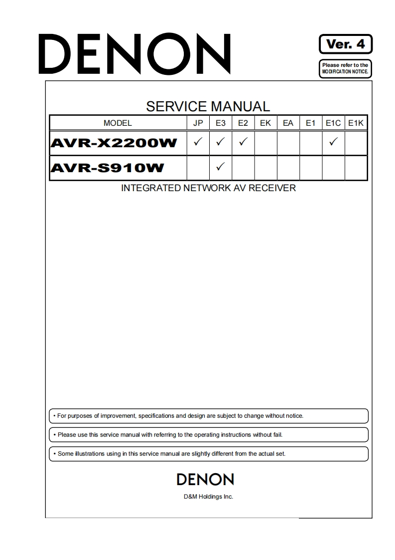 Denon-AVRX2200W-avr-维修说明书手册含电器原理图