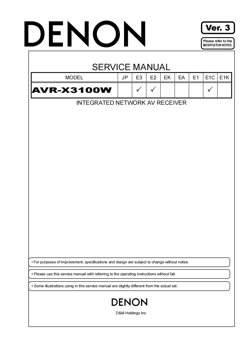Denon-AVRX3100W-avr-维修说明书手册含电器原理图1