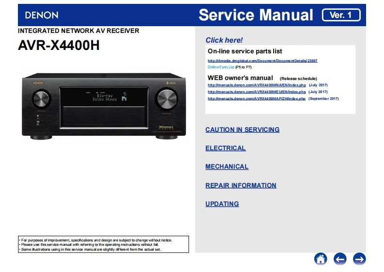 Denon-AVRX4400H-avr-维修说明书手册含电器原理图-找手册网