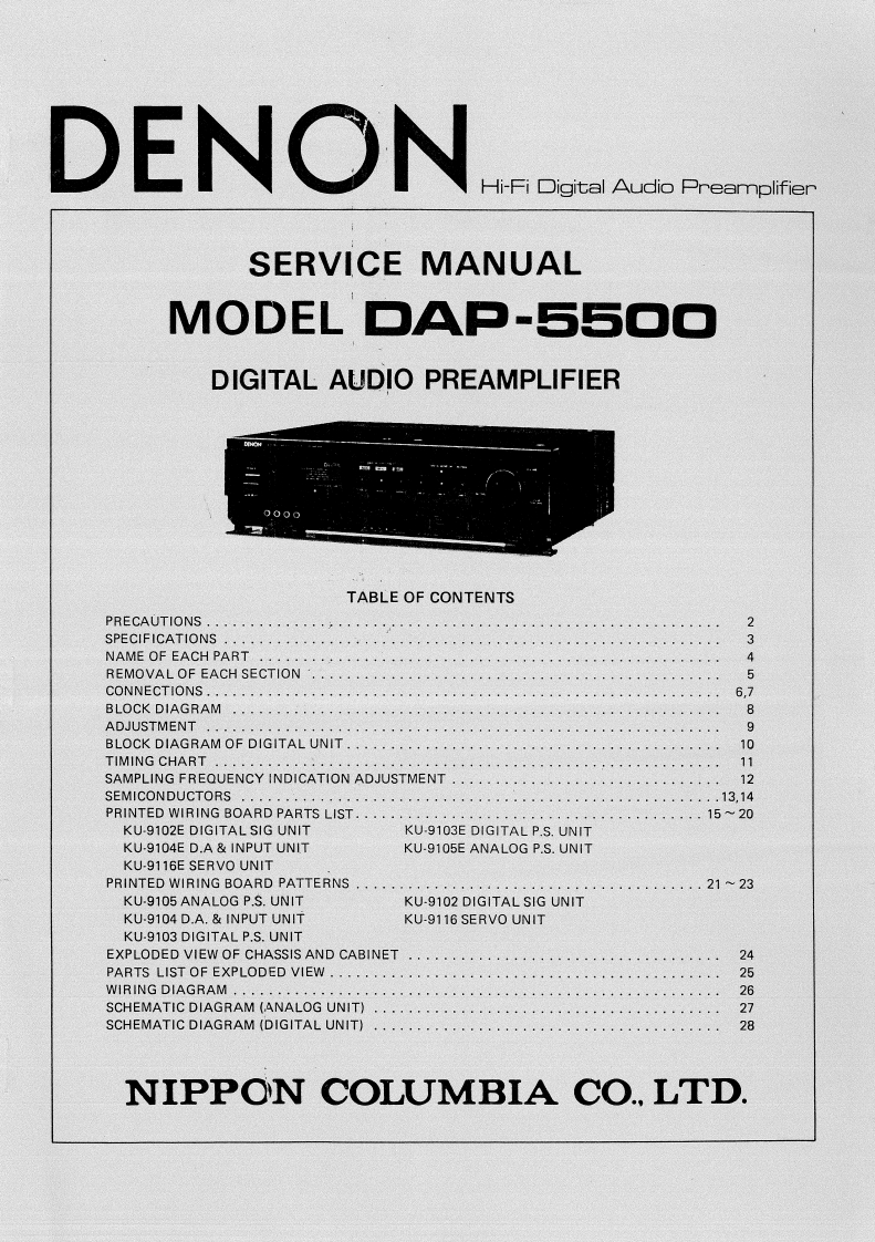 Denon-DAP5500-pre-维修说明书手册含电器原理图-找手册网