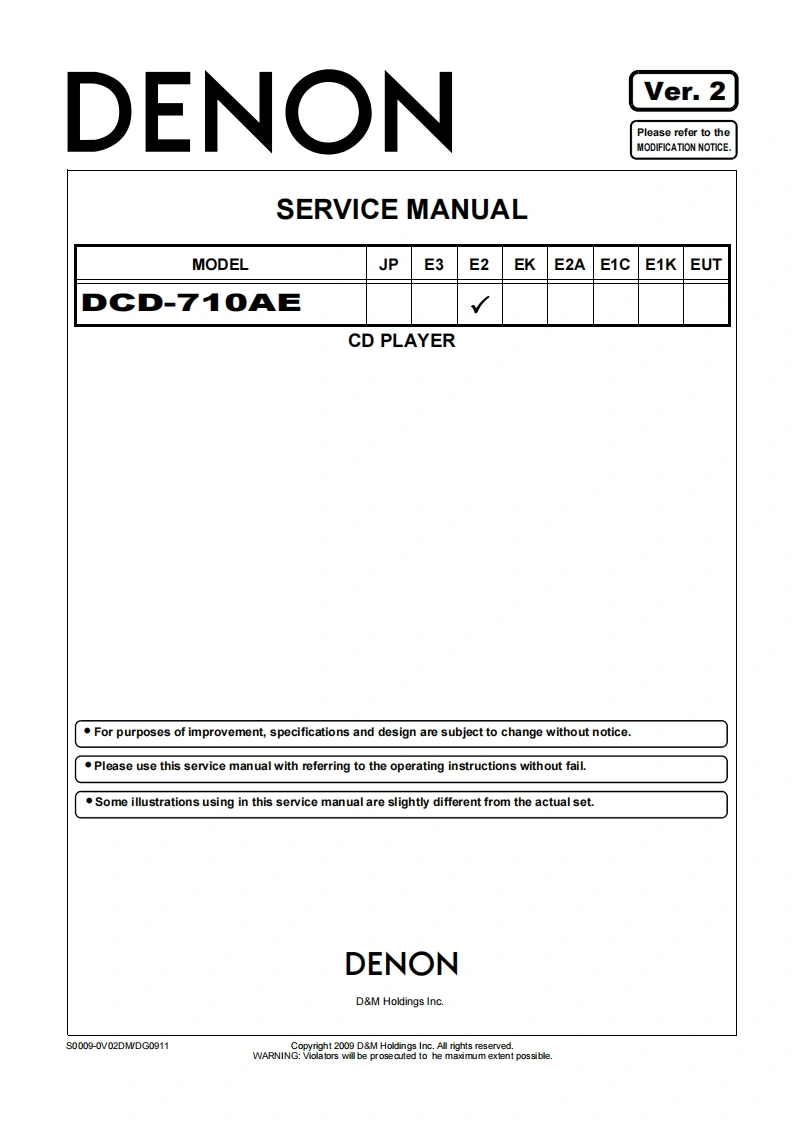 Denon-DCD-710AE-维修手册