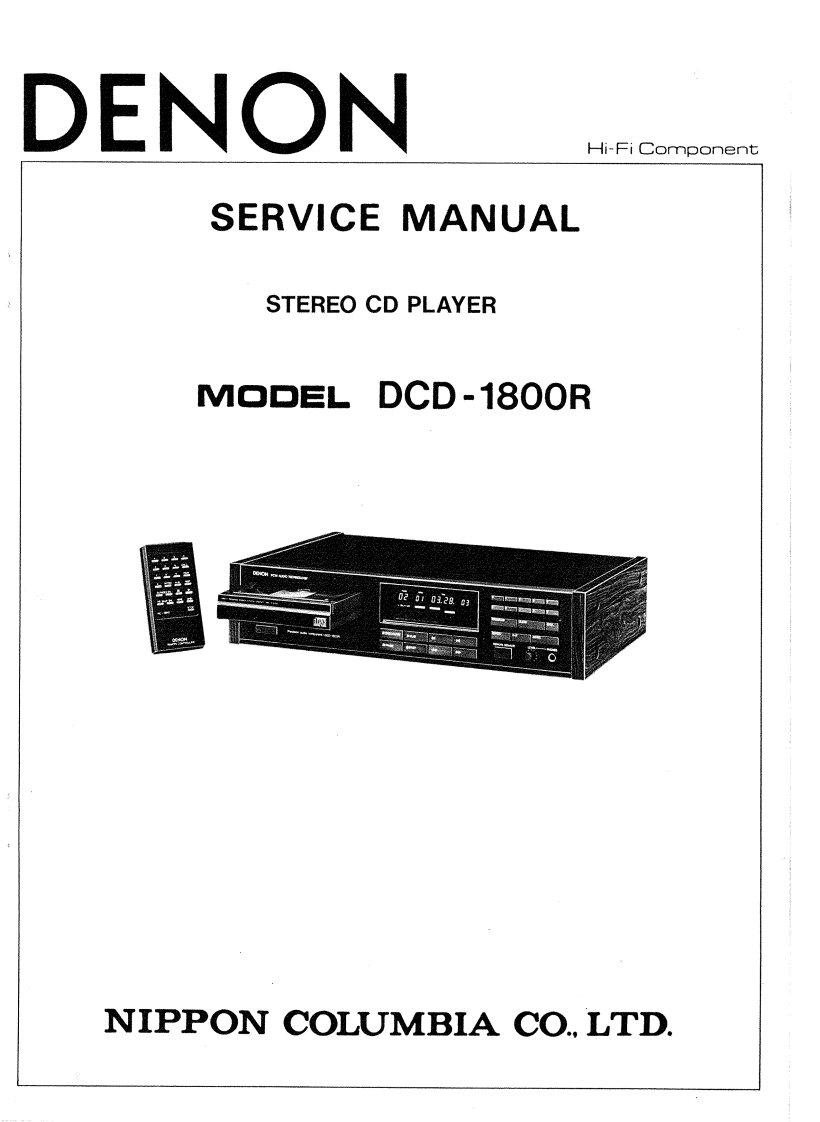 Denon-DCD1800R-cd-维修说明书手册含电器原理图