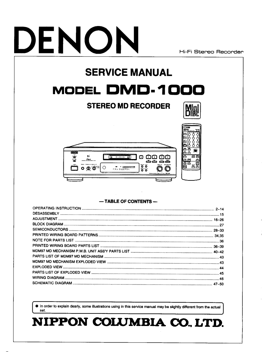Denon-DMD-1000-维修手册