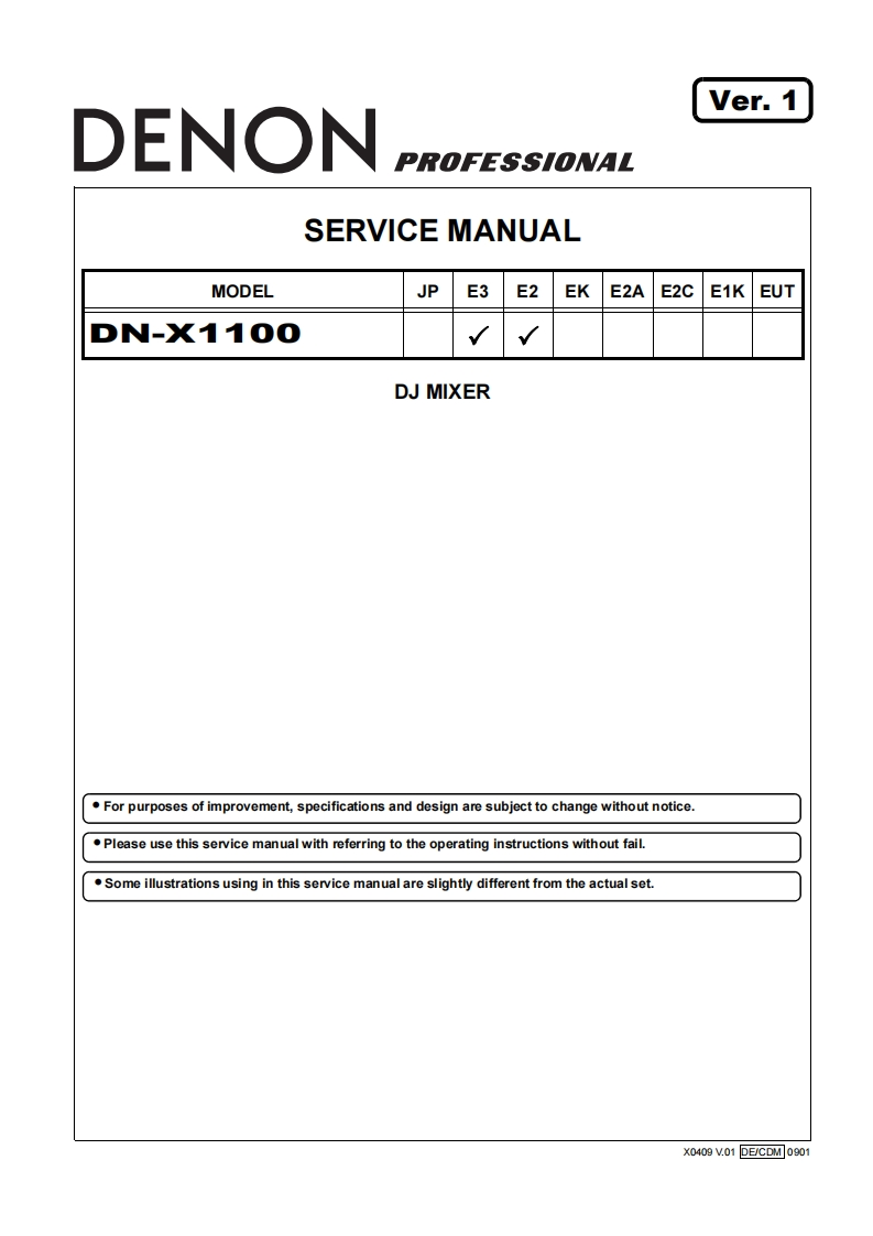 Denon-DNX1100-mix-维修说明书手册含电器原理图