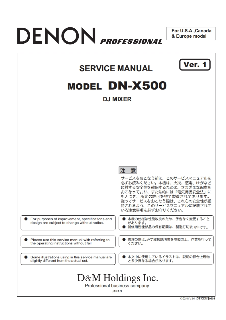 Denon-DNX500-mix-维修说明书手册含电器原理图