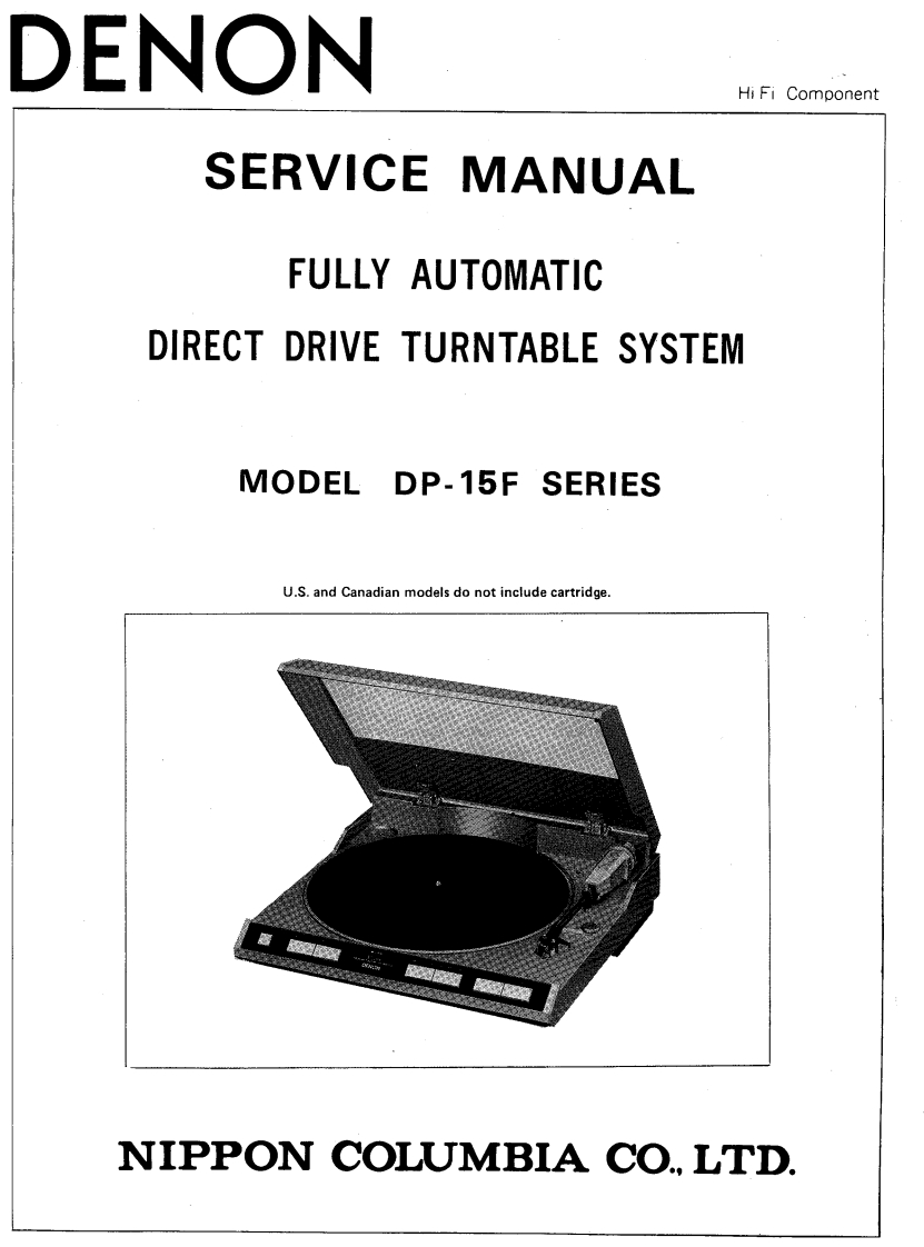Denon-DP15F-tt-维修说明书手册含电器原理图