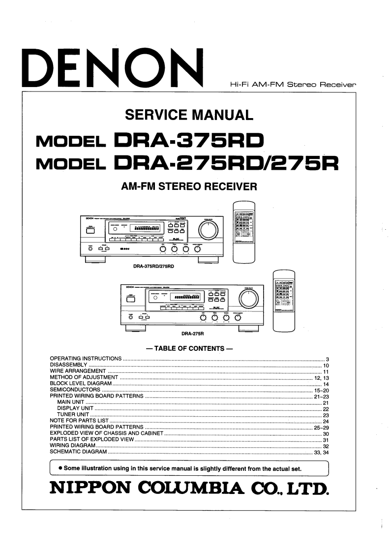 Denon-DRA275RD-rec-维修说明书手册含电器原理图