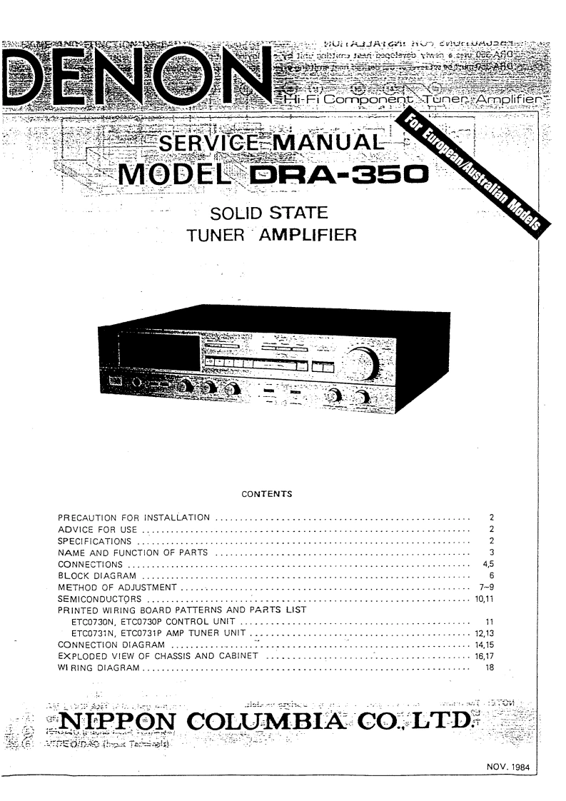 Denon-DRA350-rec-维修说明书手册含电器原理图-找手册网