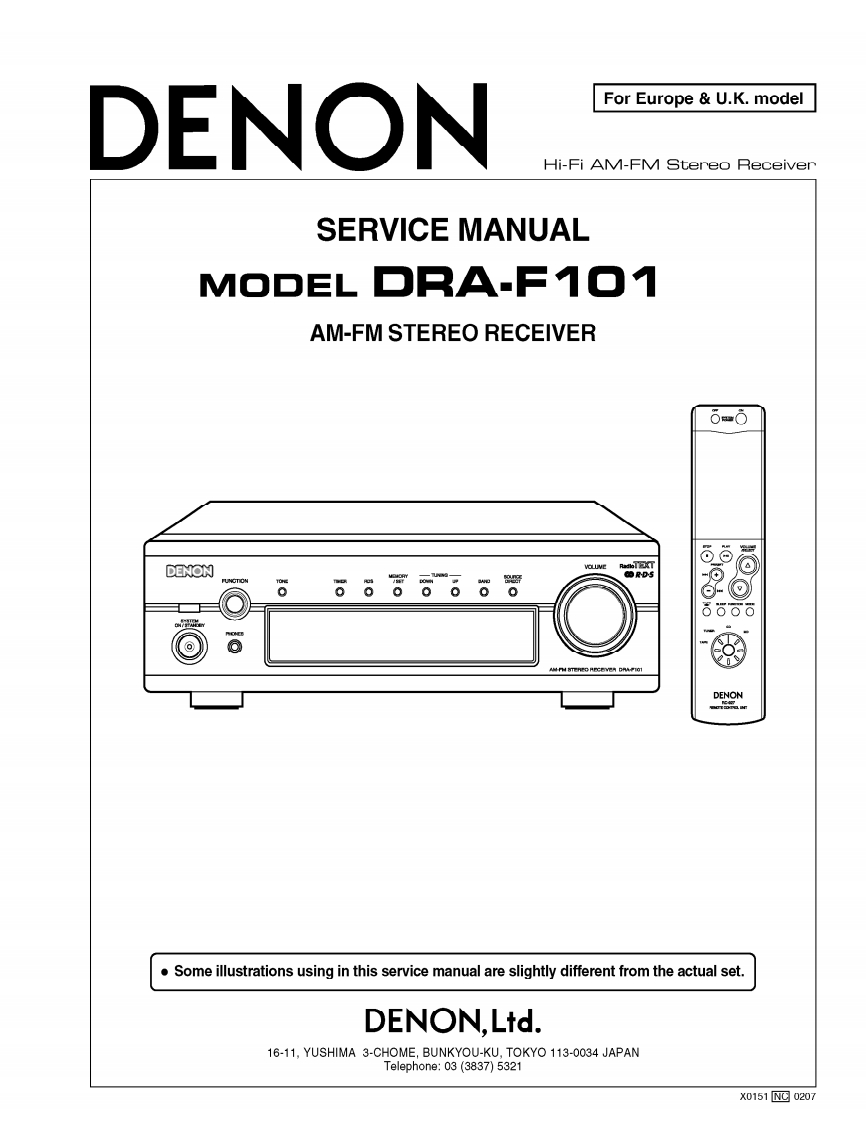 Denon-DRAF101-rec-维修说明书手册含电器原理图