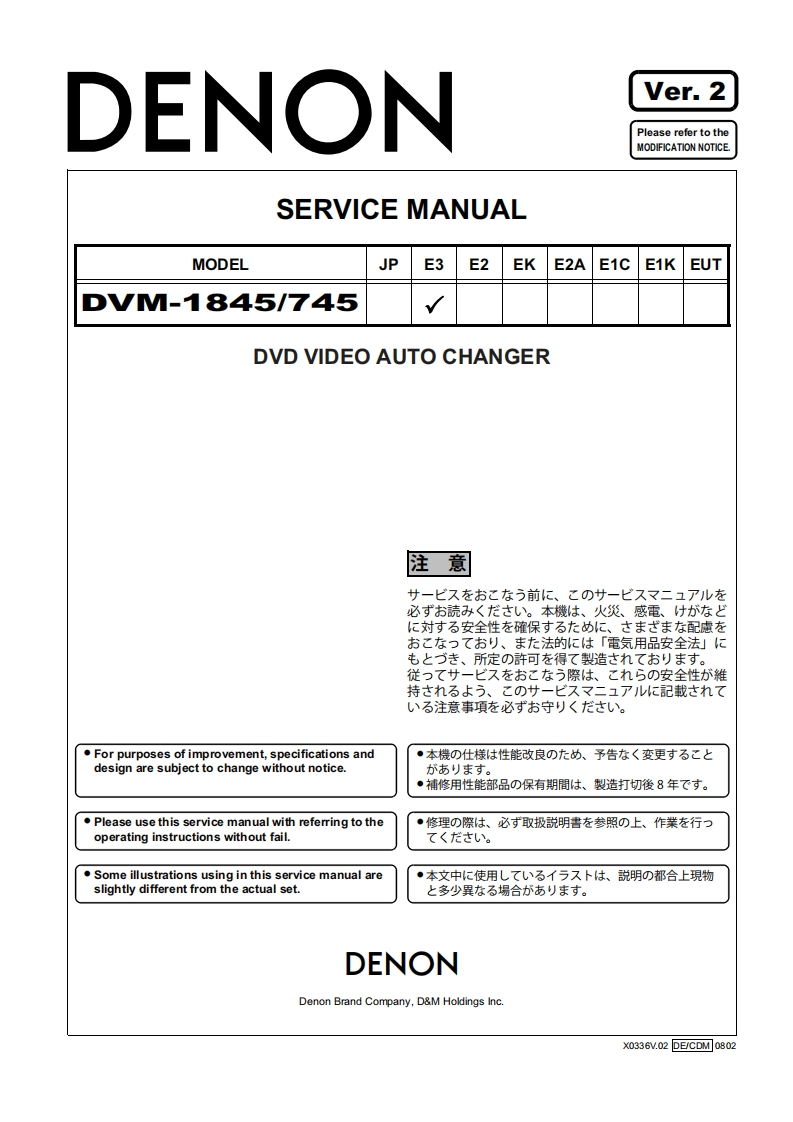 Denon-DVM-1845-维修手册