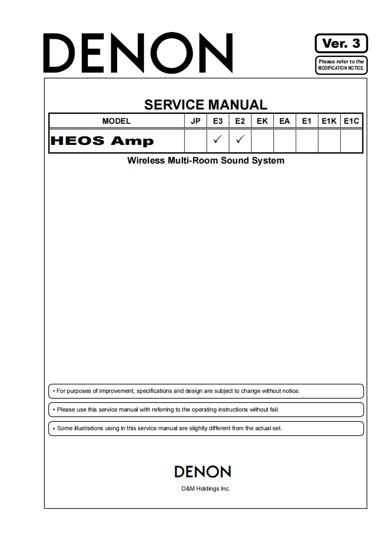 Denon-HEOSV3-pwr-维修说明书手册含电器原理图