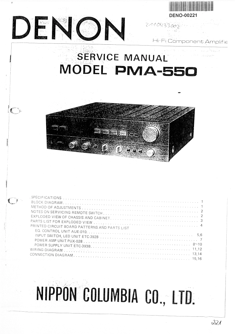 Denon-PMA-550-维修手册-找手册网