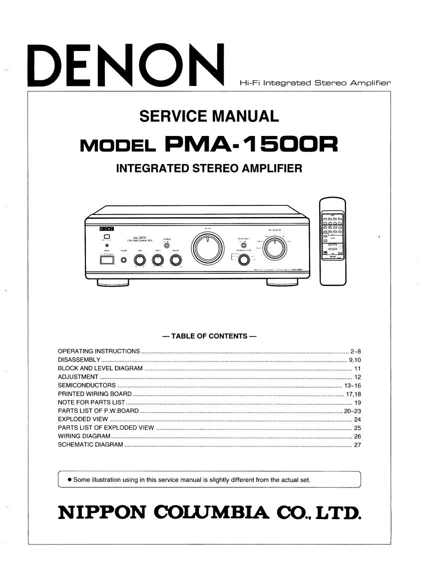 Denon-PMA1500R-int-维修说明书手册含电器原理图