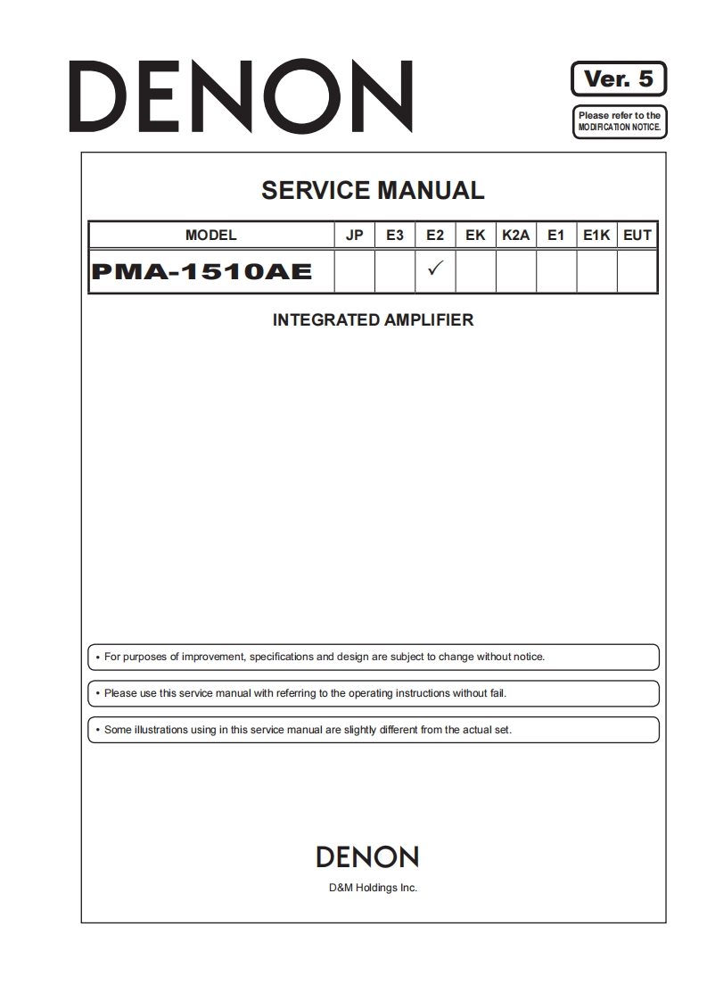 Denon-PMA1510AE-int-维修说明书手册含电器原理图