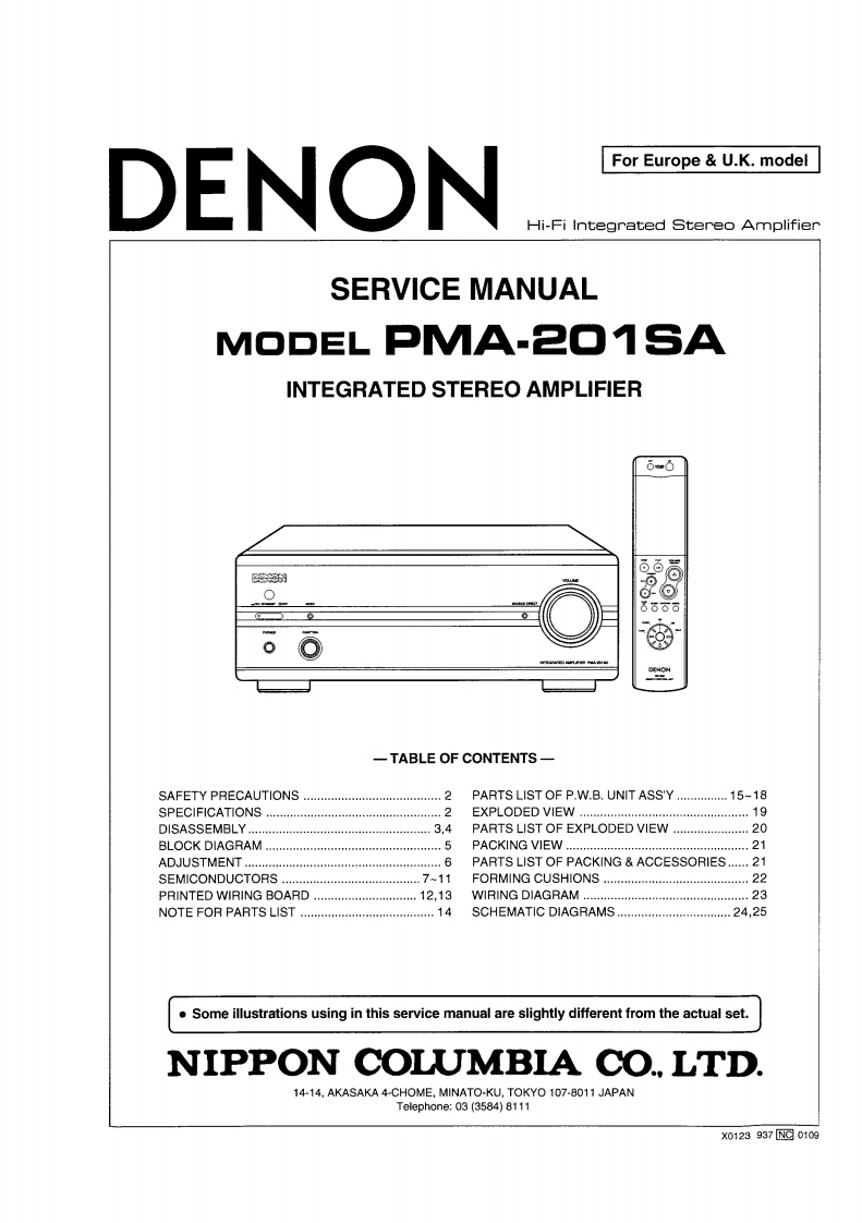 Denon-PMA201SA-int-维修说明书手册含电器原理图