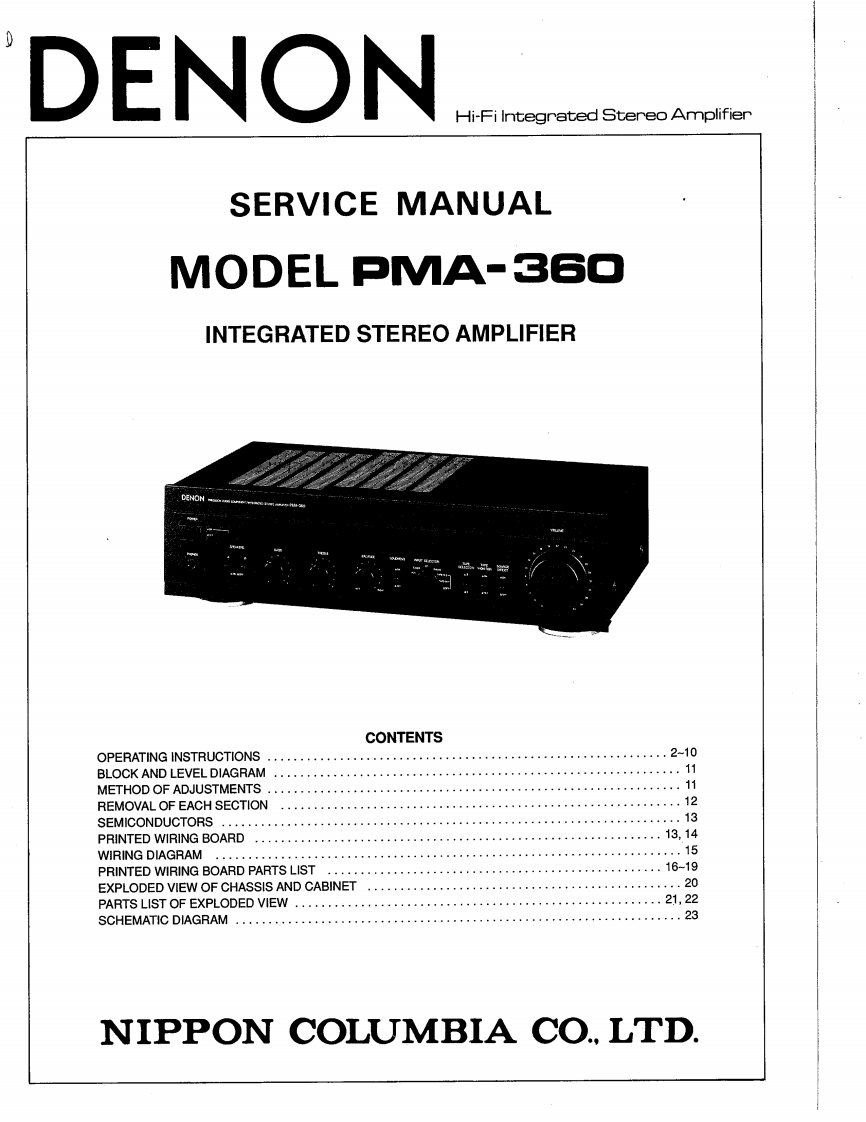 Denon-PMA360-int-维修说明书手册含电器原理图