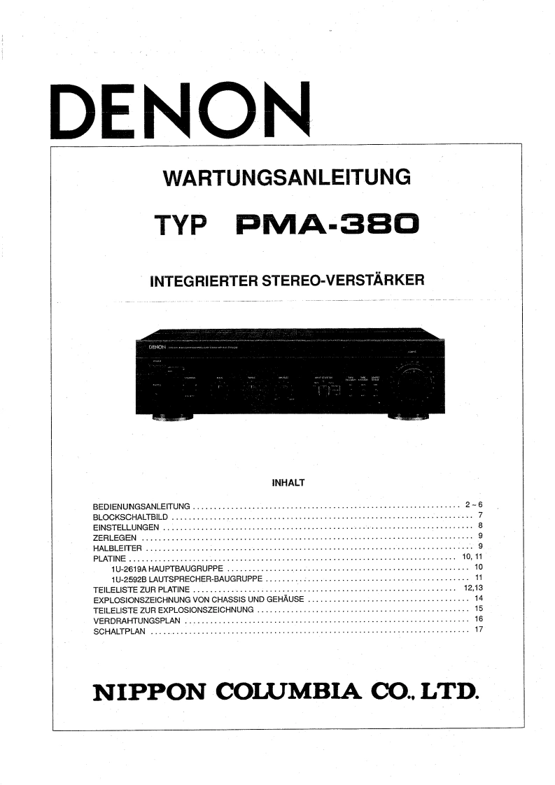 Denon-PMA380-int-维修说明书手册含电器原理图-找手册网