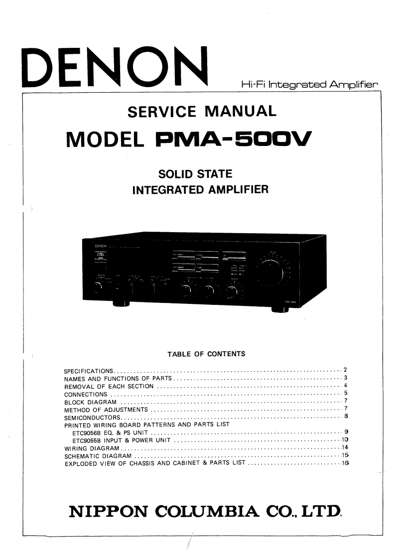 Denon-PMA500V-int-维修说明书手册含电器原理图