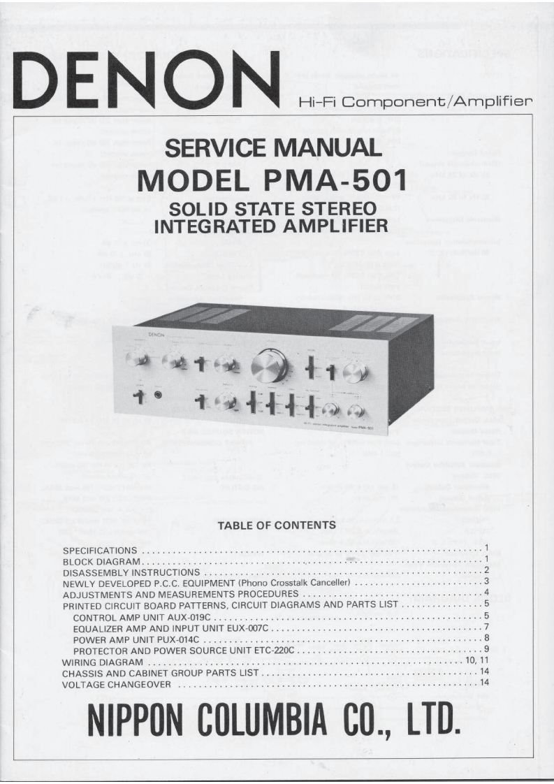 Denon-PMA501-int-维修说明书手册含电器原理图-找手册网