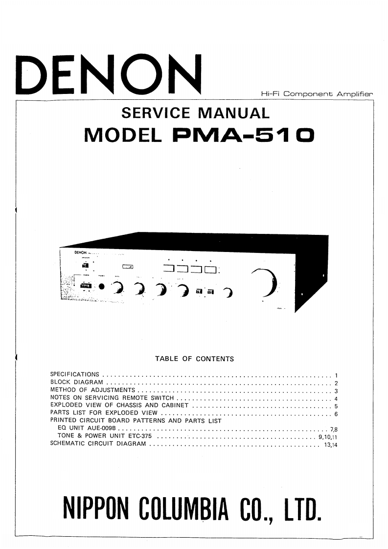 Denon-PMA510-int-维修说明书手册含电器原理图