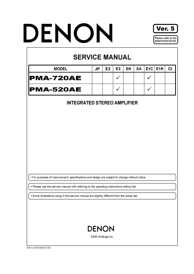 Denon-PMA520AEV5-int-维修说明书手册含电器原理图