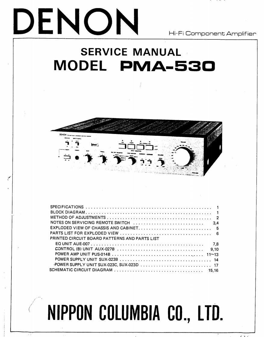Denon-PMA530-int-维修说明书手册含电器原理图