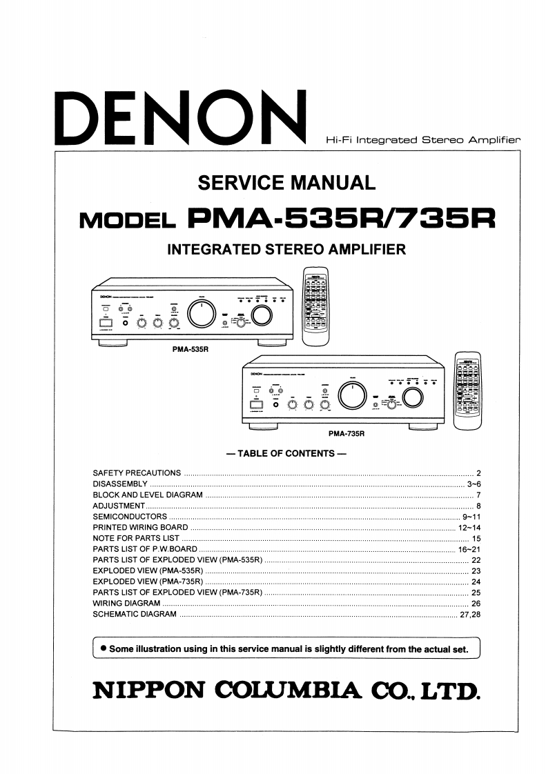 Denon-PMA535-int-维修说明书手册含电器原理图