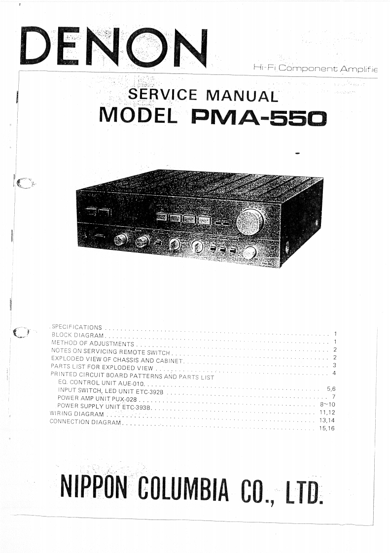 Denon-PMA550-int-维修说明书手册含电器原理图