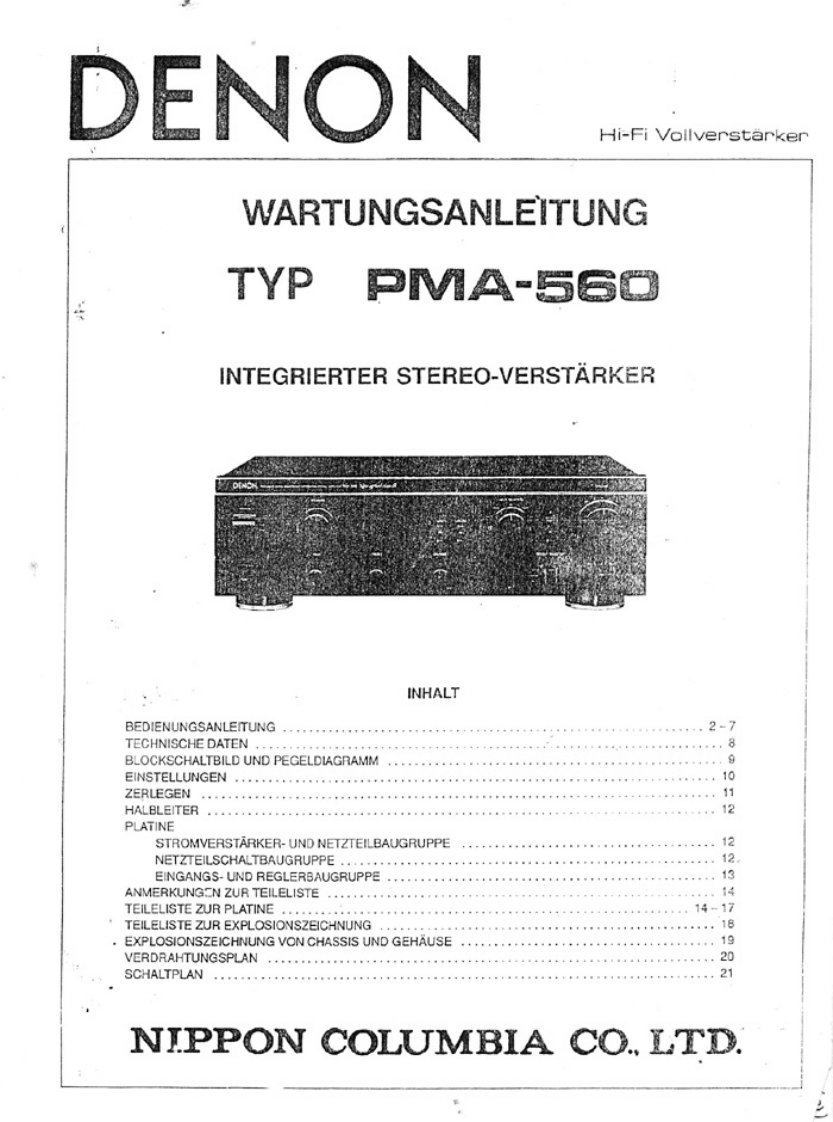 Denon-PMA560-int-维修说明书手册含电器原理图
