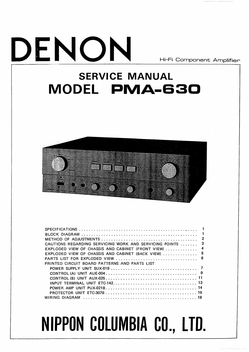 Denon-PMA630-int-维修说明书手册含电器原理图-找手册网