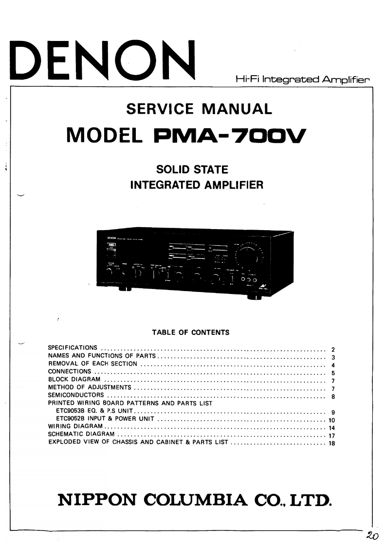 Denon-PMA700V-int-维修说明书手册含电器原理图-找手册网