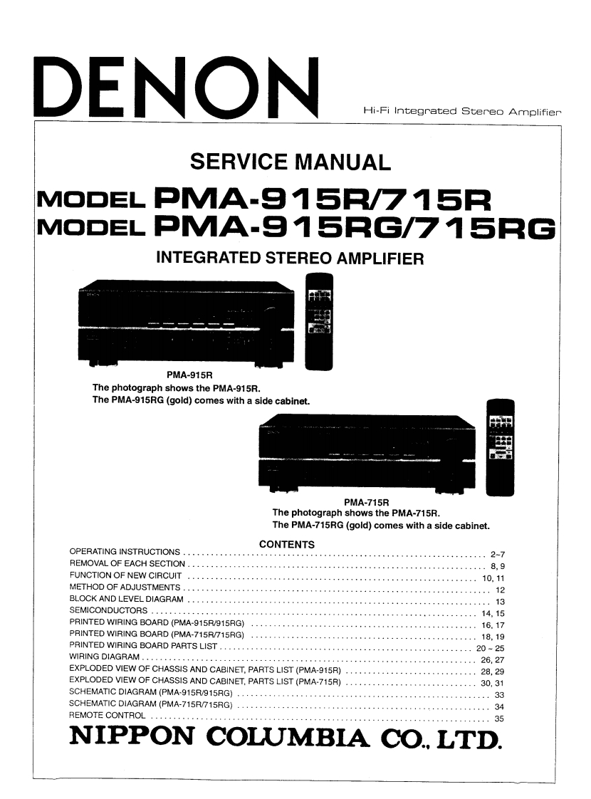 Denon-PMA715RG-int-维修说明书手册含电器原理图