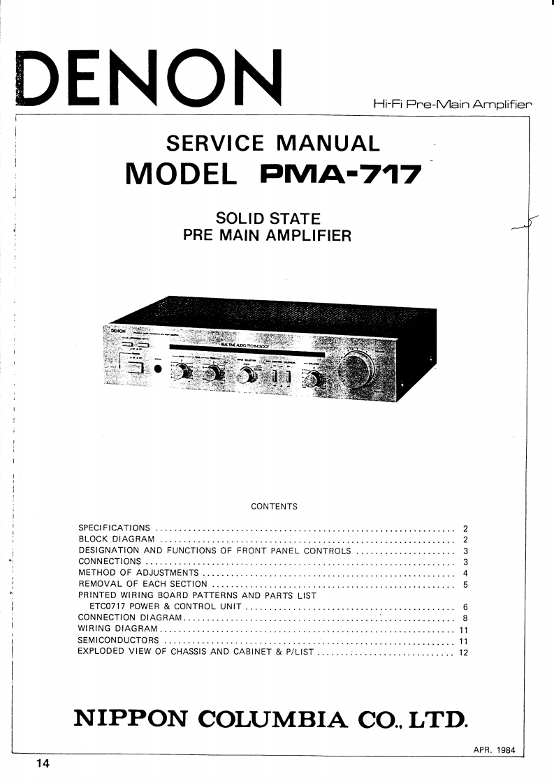 Denon-PMA717-int-维修说明书手册含电器原理图