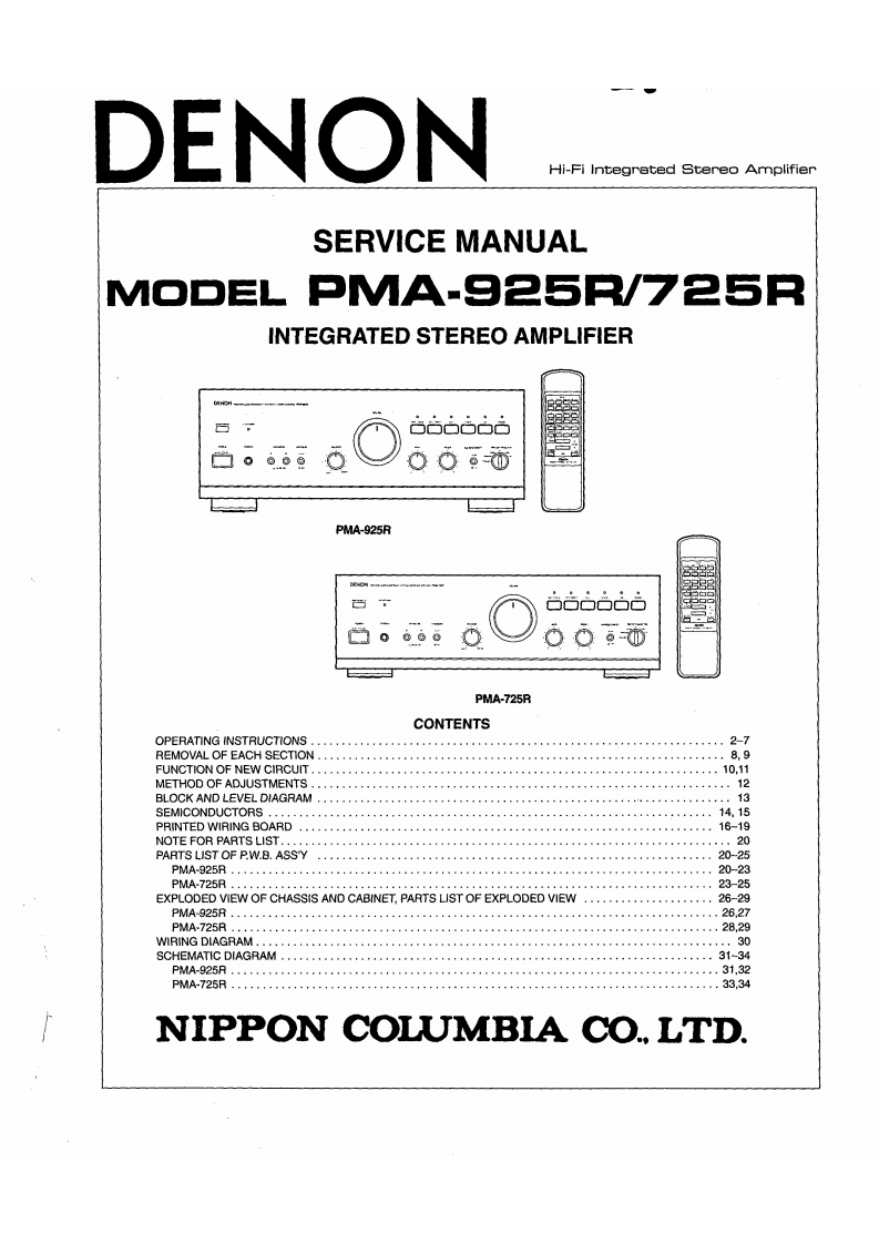 Denon-PMA725R-int-维修说明书手册含电器原理图