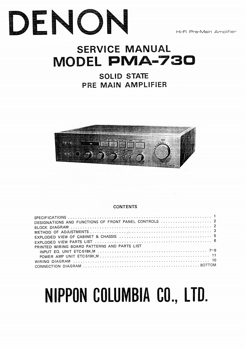 Denon-PMA730-int-维修说明书手册含电器原理图