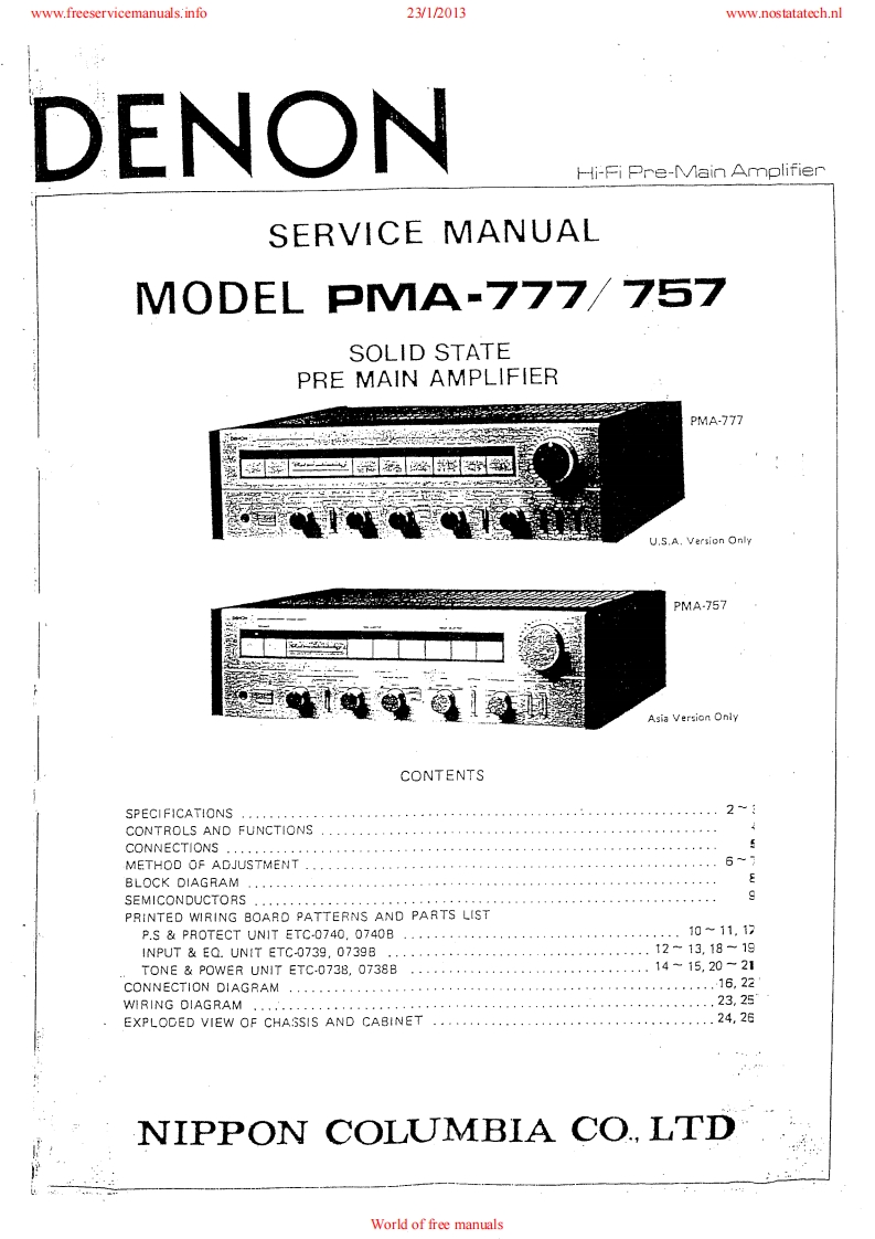Denon-PMA757-int-维修说明书手册含电器原理图