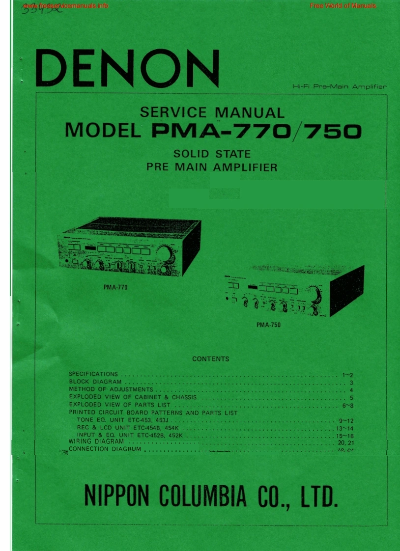 Denon-PMA770-int-维修说明书手册含电器原理图-找手册网