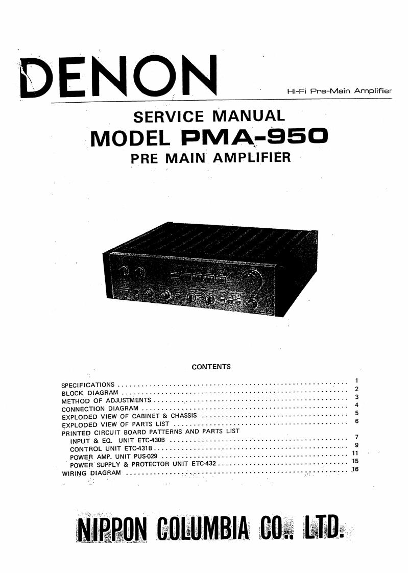 Denon-PMA950-int-维修说明书手册含电器原理图-找手册网