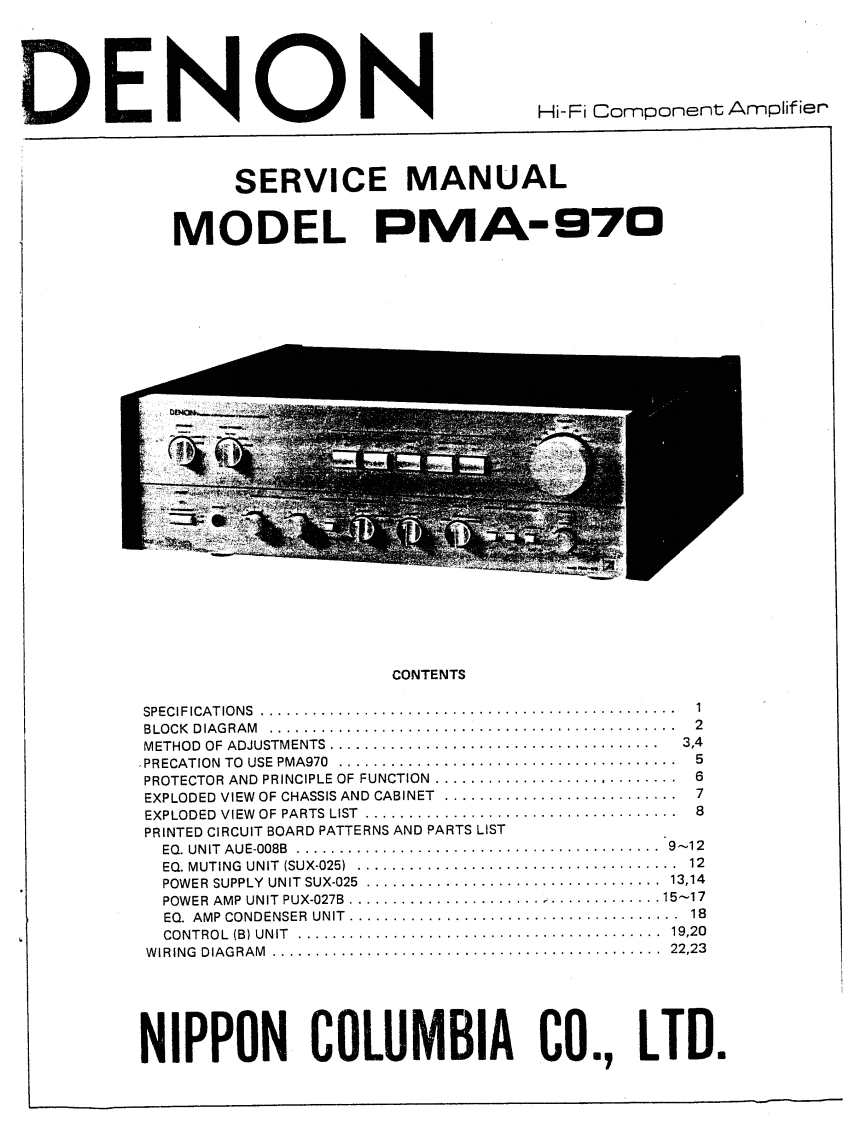 Denon-PMA970-int-维修说明书手册含电器原理图-找手册网