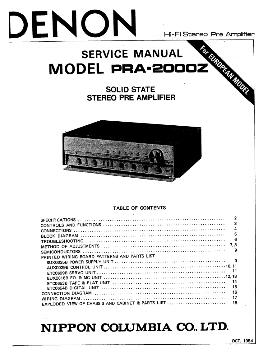 Denon-PRA2000Z-pre-维修说明书手册含电器原理图-找手册网