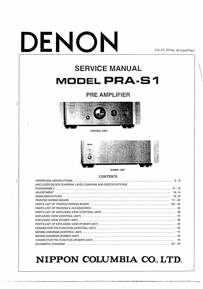 Denon-PRAS1-pre-维修说明书手册含电器原理图