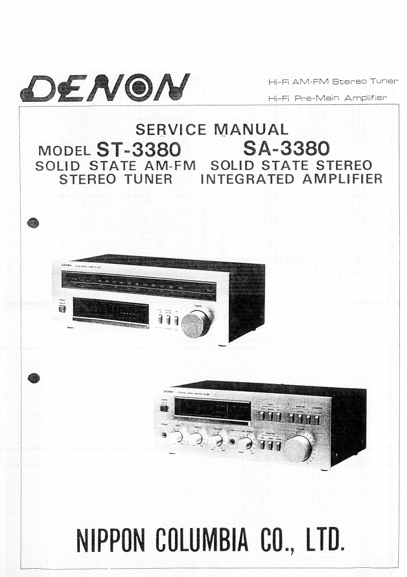 Denon-SA3380-int-sm维修手册含电器原理图