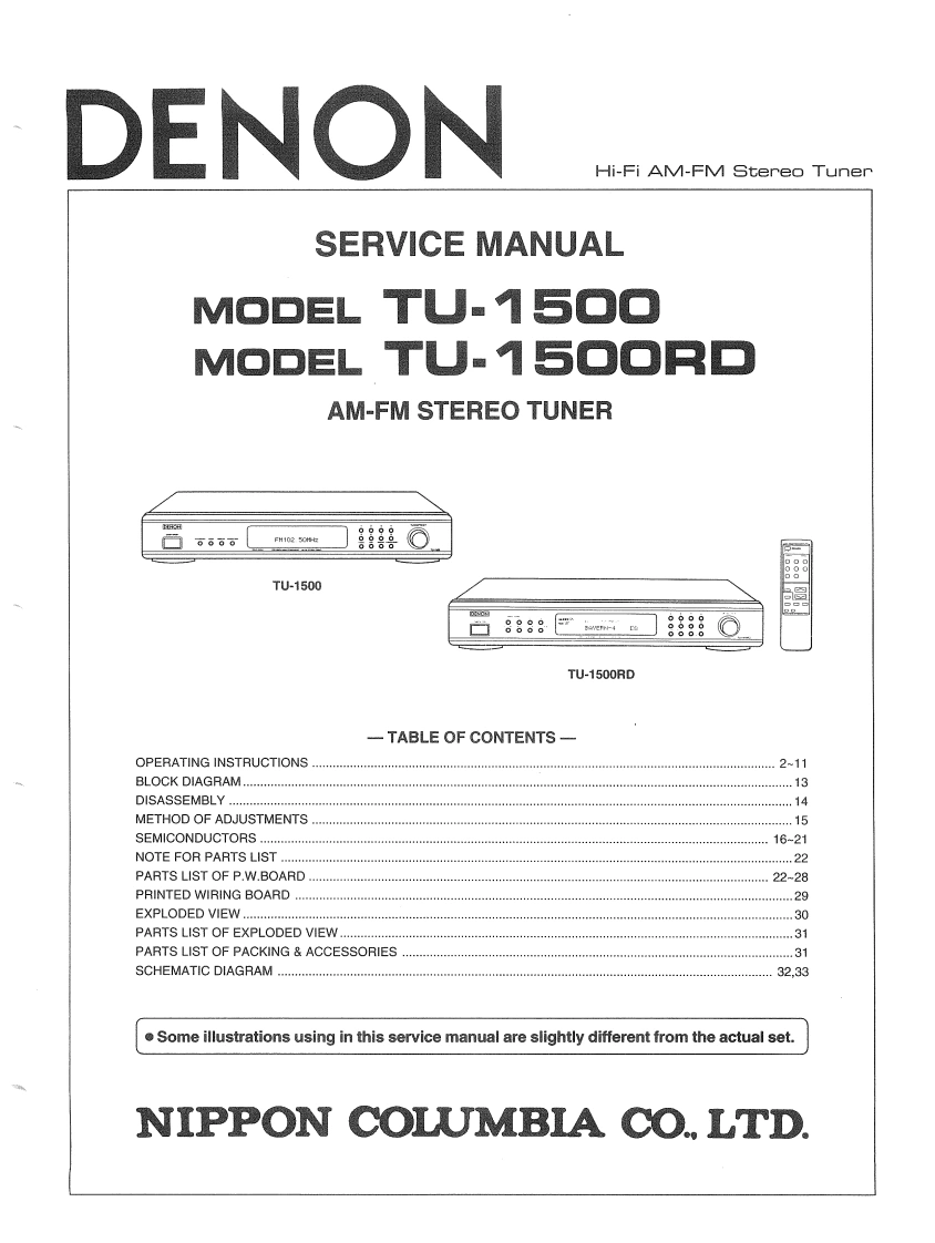 Denon-TU-1500-TU-1500RD-维修手册l-找手册网