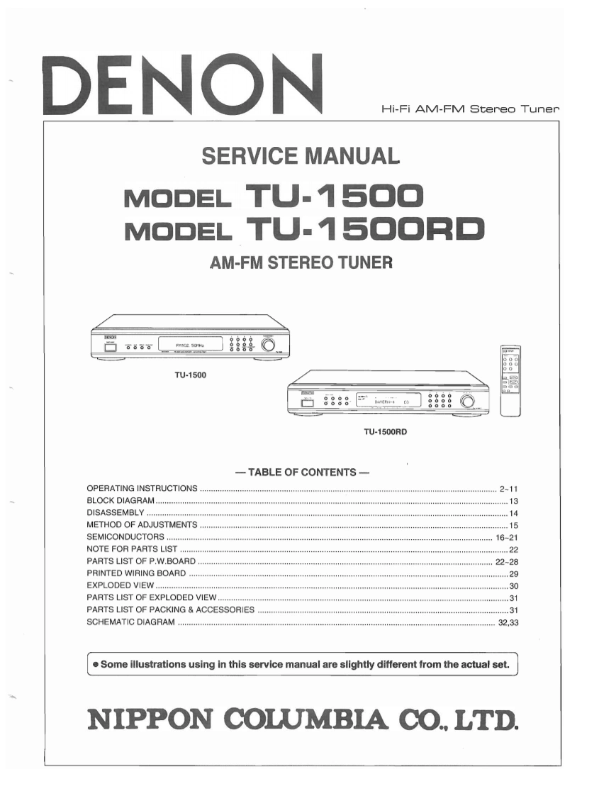 Denon-TU-1500-维修手册-找手册网