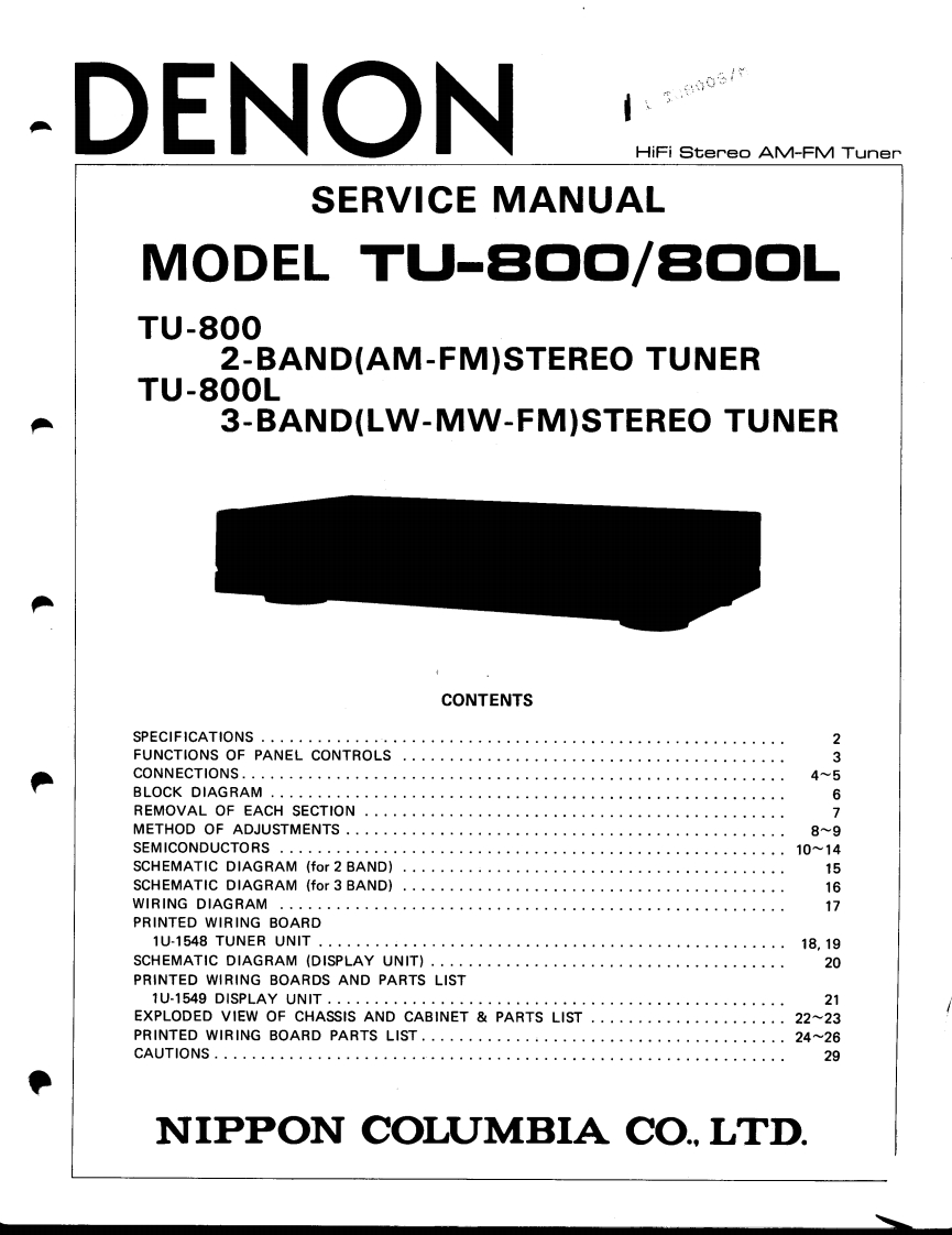 Denon-TU-800-维修手册-找手册网