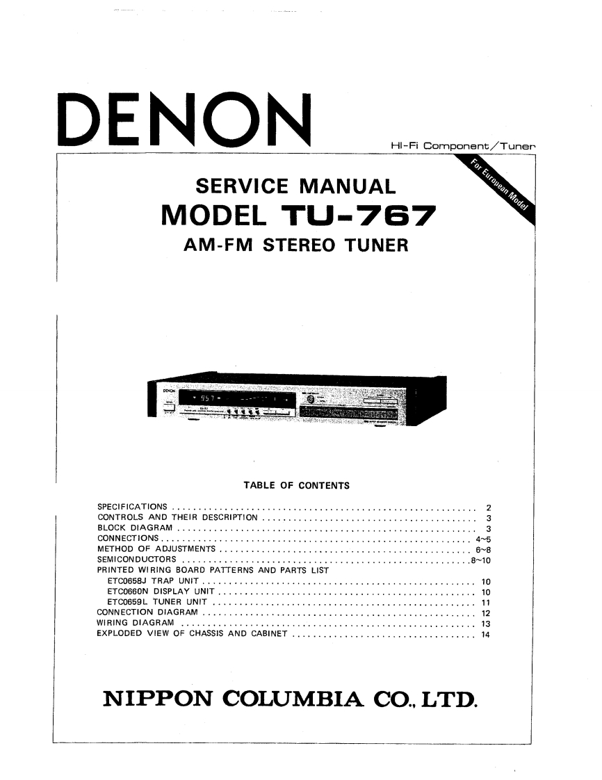 Denon-TU767-tun-维修说明书手册含电器原理图